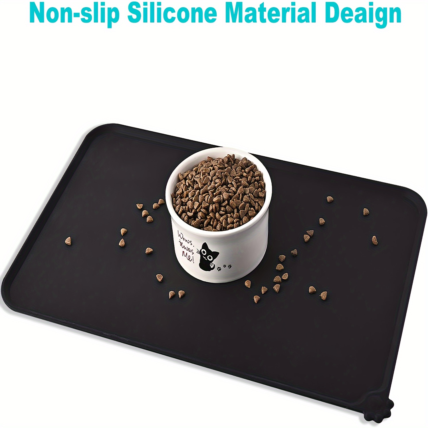 Pet Silicone Food Mats Portable Waterproof Leak-Proof Non-Slip Feeding Mats  Bowl Pad Cushion For Cats Dogs Pet Item Easy Washing