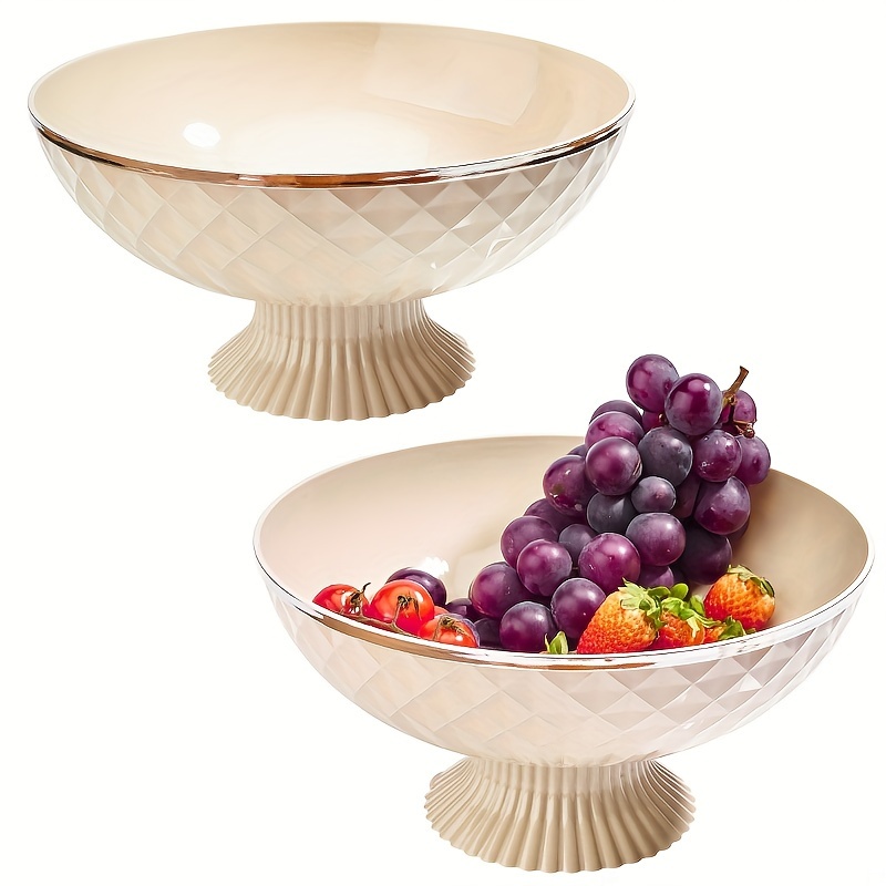 Crystal Plastic Fruit Bowl Crystal Clear Salad Bowl Round Serving Bowl Candy Bowls Dish Dessert Bowl Fruit Plate for Home Party Tableware Green 9.17*