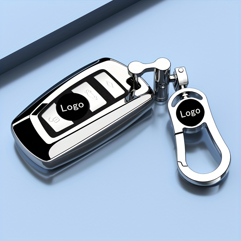  Key Fob Cover-Carbon Fiber Key Case Metal Car Key Shell with BMW  Keychain Compatible for BMW M5 X1 X2 X3 X4 X5 X6 2 3 5 6 7 Series-Gray :  Automotive