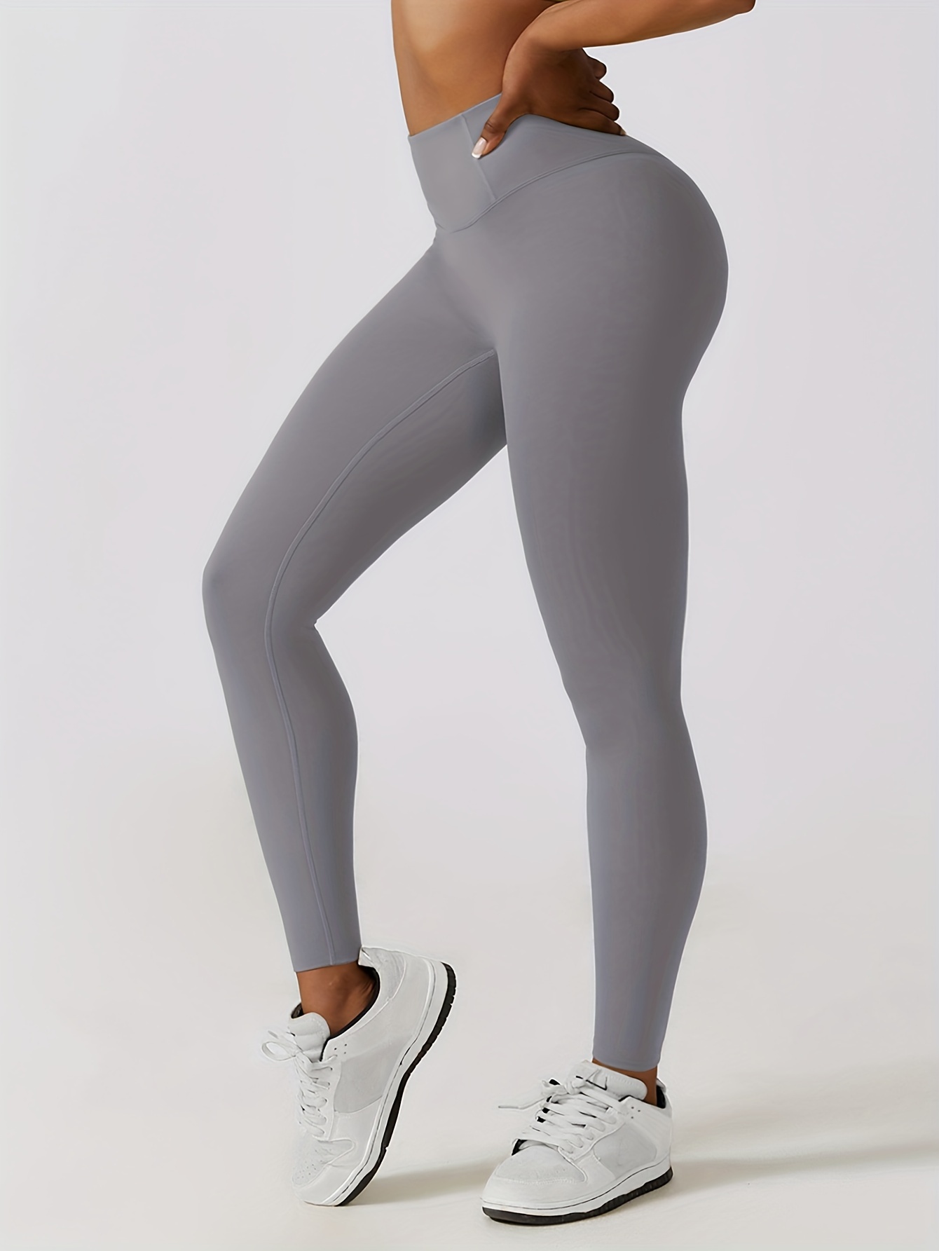 Pantalones de Yoga de compresión para mujeres y niñas, Leggings deportivos  de elevación de trasero con cintura alta para contror y quemar Gris M  Soledad Pantalones de yoga de compresión