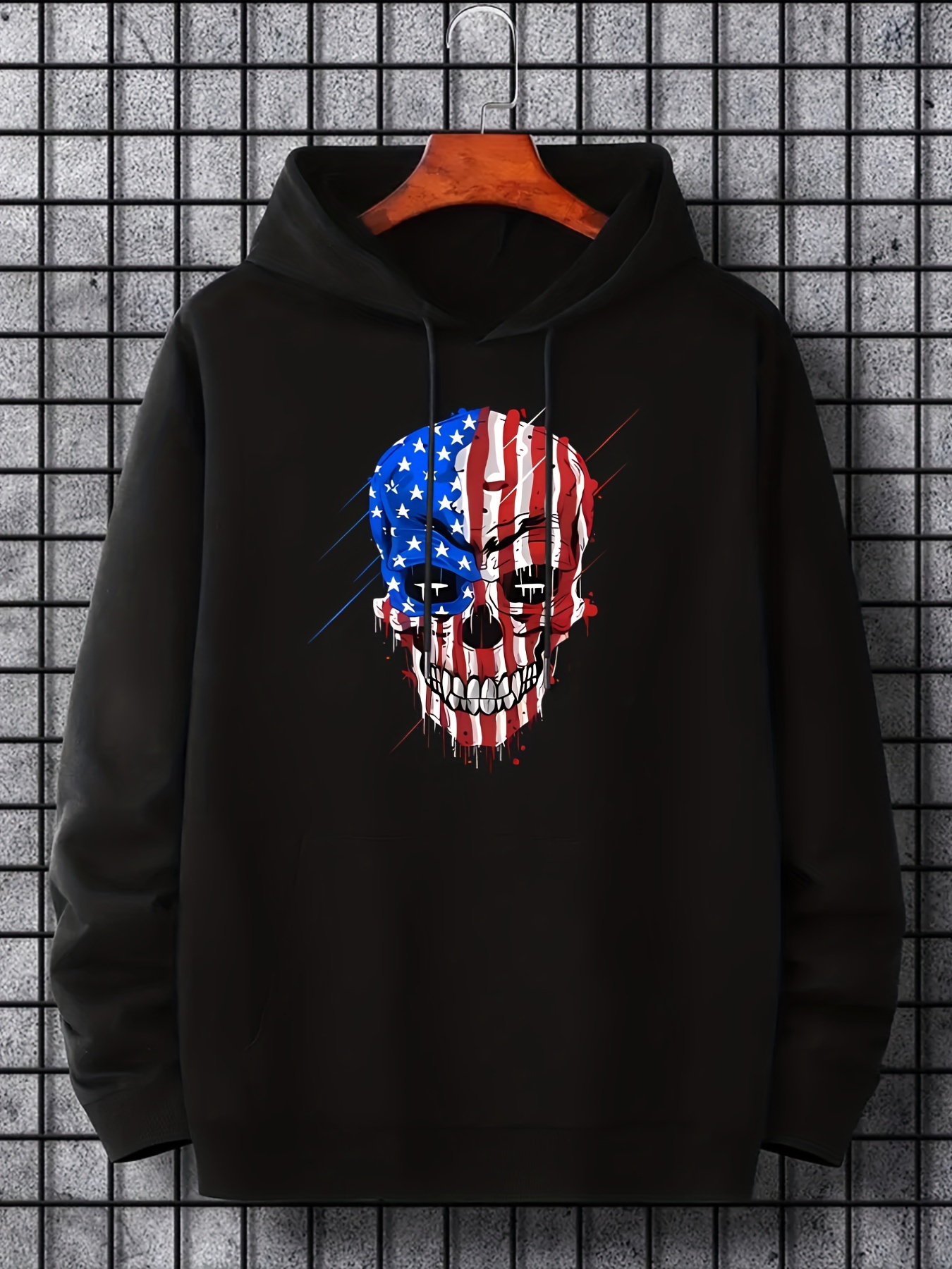 black graphic hoodies men's