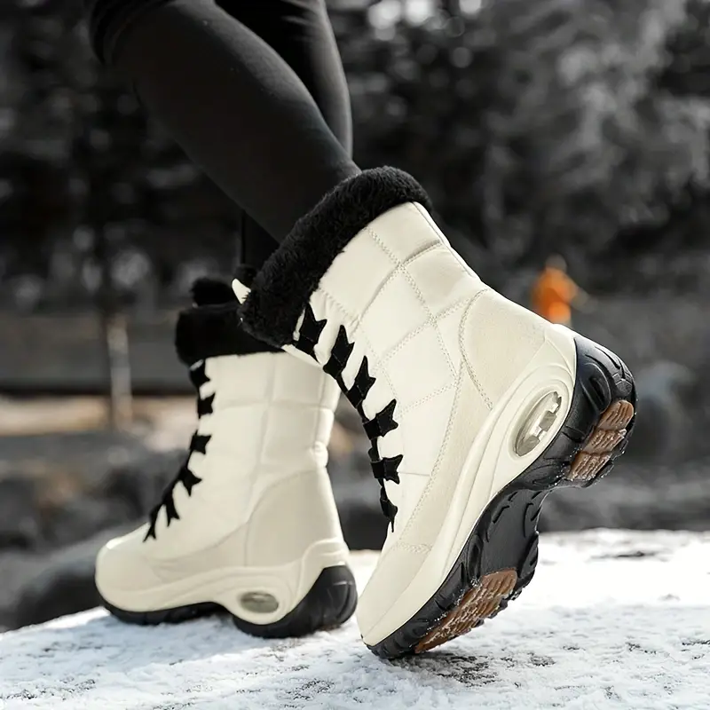 womens mid calf winter boots waterproof warm faux fur lined non slip snow boots womens footwear details 3