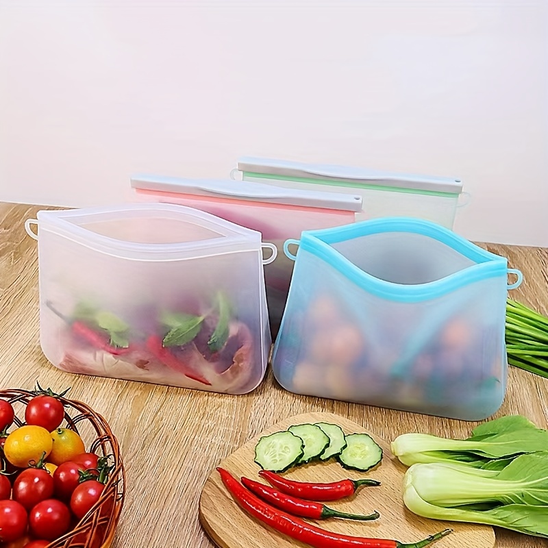 Reusable Silicone Leakproof Food Storage Bags Perfect For - Temu