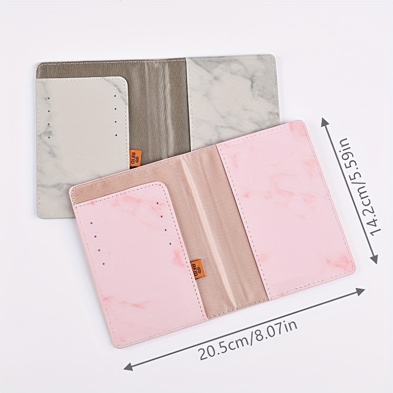 Marble Pattern Passport Holder RFID Blocking PU Leather