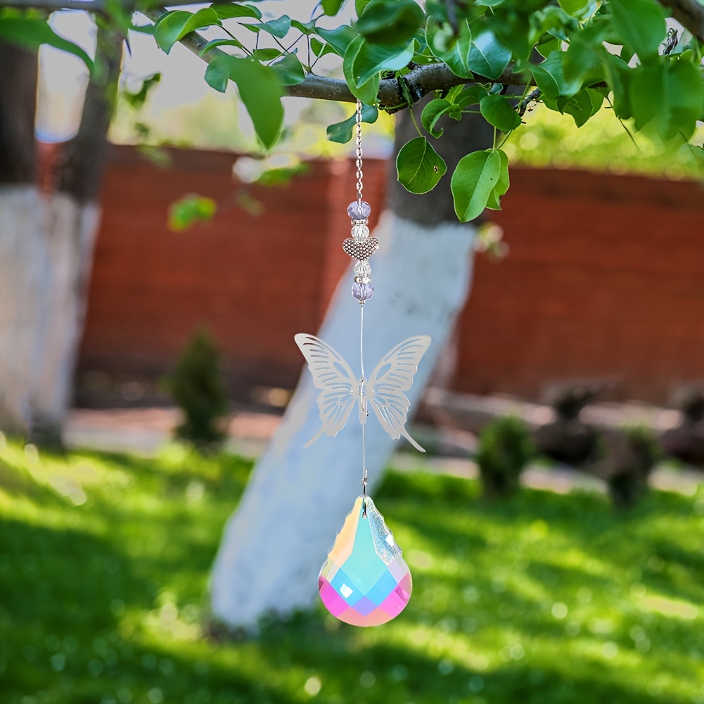 Butterfly Wind Chimes With Decorative Fake Crystals Beads - Temu