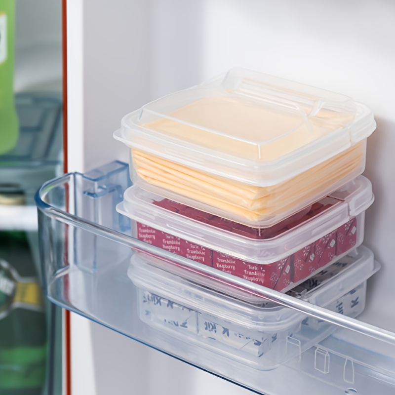 Sliced Cheese Container box For Fridge With Flip Lid-Clear Storage Box