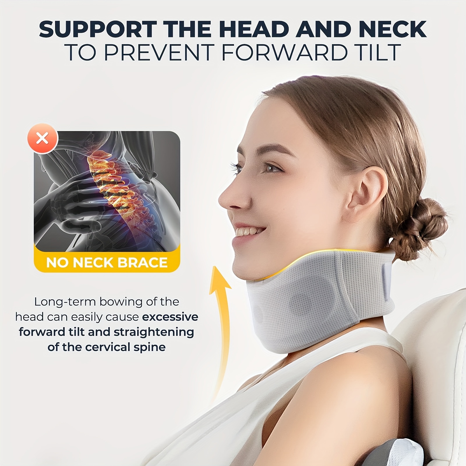 Relief Soft Neck Brace Support Posture Corrector Cervical Collar Head  Support