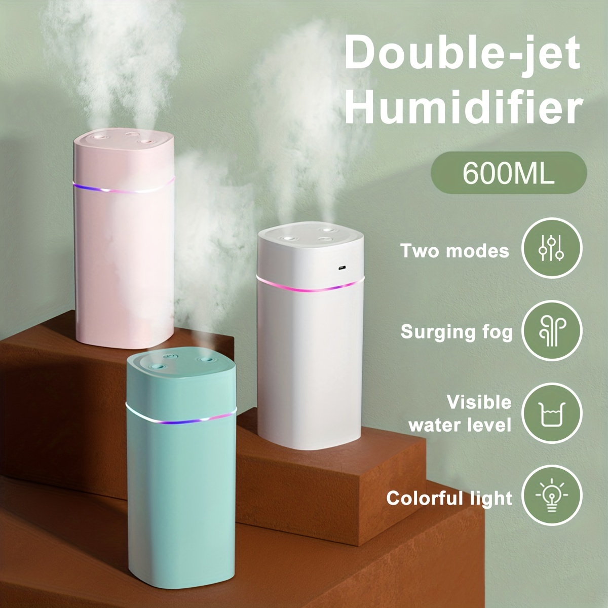 1pc Air Humidifier 420ml Household Usb Portable Sprayer Personal Desktop  Humidifier For Car Office Bedroom And