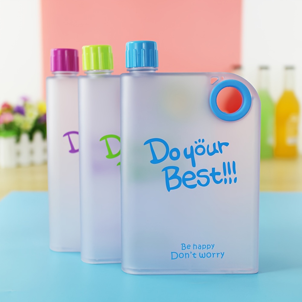 Slim Flat Water Bottle 12.8 Oz Travel Water Bottle Reusable Portable  Imaginative