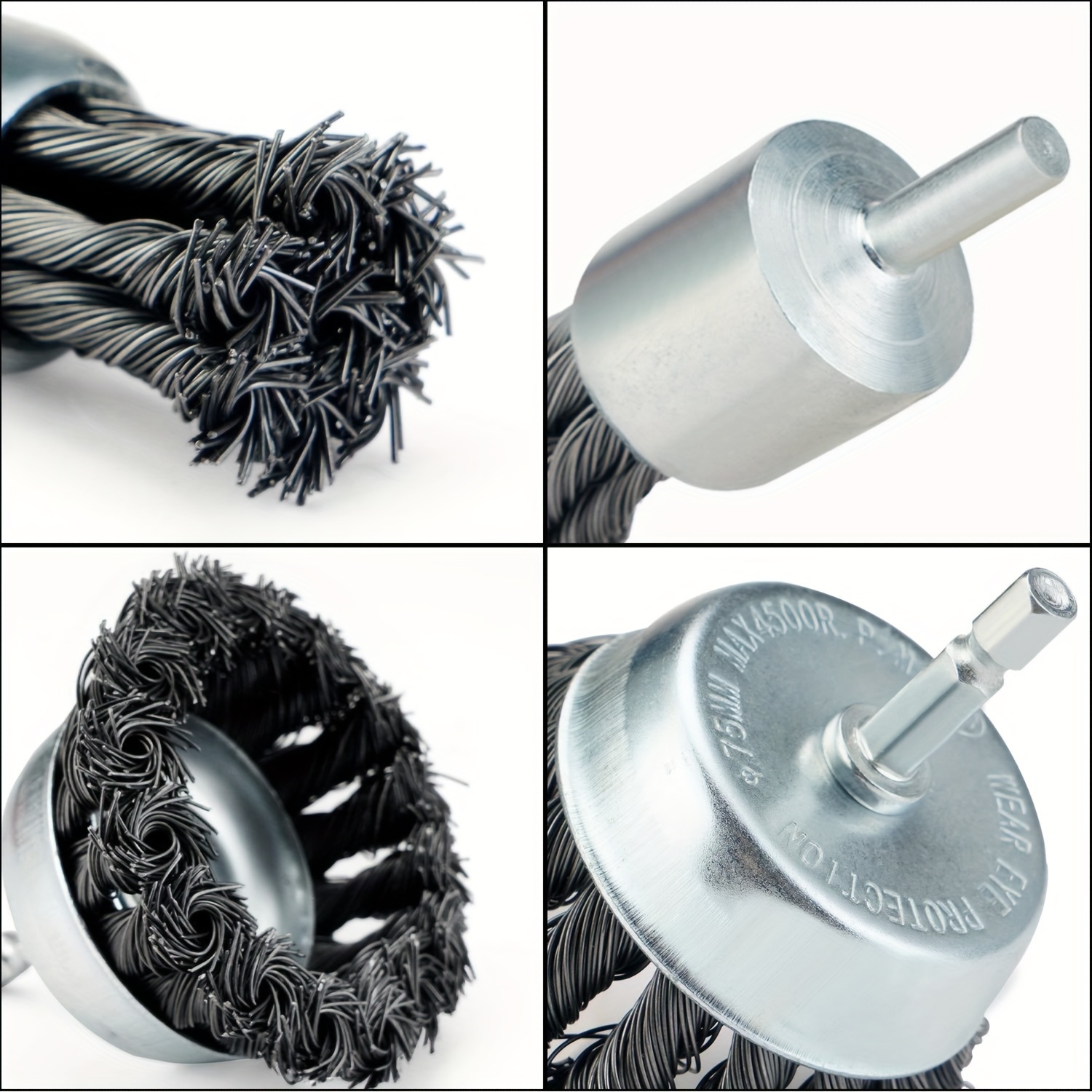 3 Crimped Wire Wheel Brush with 1/4 Shank - Carbon Steel