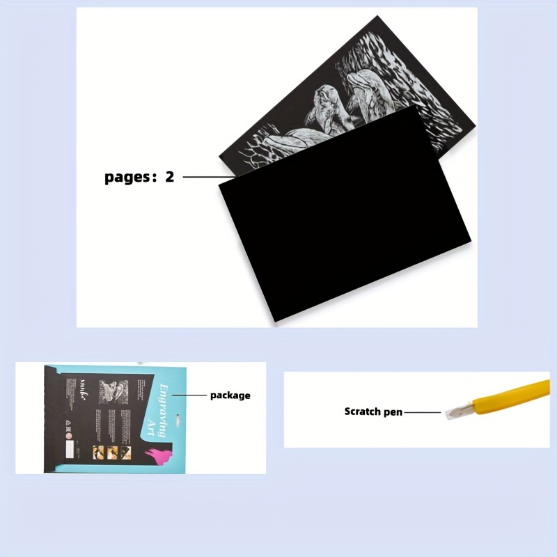 Scratch Art Decompression Rainbow Scratch Paper Black - Temu