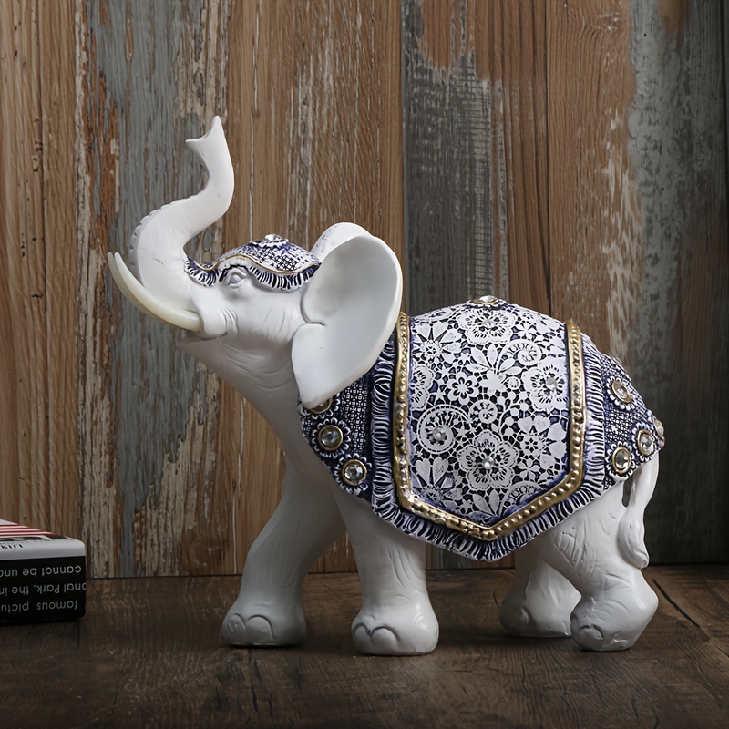 Estatua de elefante de la suerte, perfecta para regalo para decoración del  hogar, tienda de casa, elefante tailandés, elefante Feng Shui, para