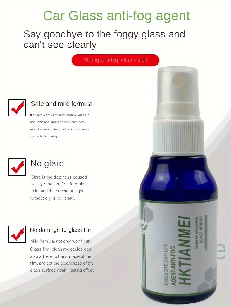 1pc Like Crystal Clear View : Car Anti-Fog Spray, For Windshield Defogging  And Glass Cleaning