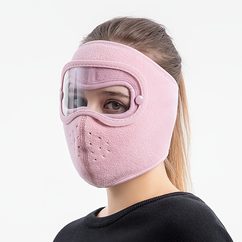 Chapeau de masque extérieur, masque de ski respirant en polaire polaire  avec lunettes, couverture de visage pour femmes - Temu France