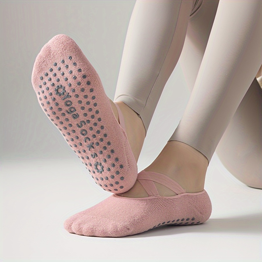 

Women's Yoga Socks, Non Slip Cross Strap Sports Socks With Extra Grips In Yoga Ballet Barre Pilates