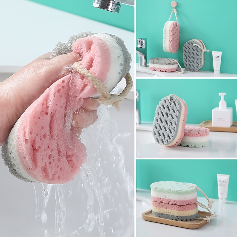 Bath Sponge Three Layer Sponge Body Scrubber Shower Sponge For