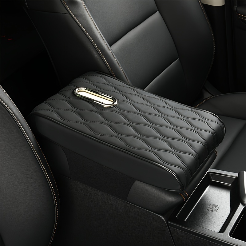 Microfiber Leather and Sponge Car Armrest Box Booster Cushion universal  center console armrest cushion