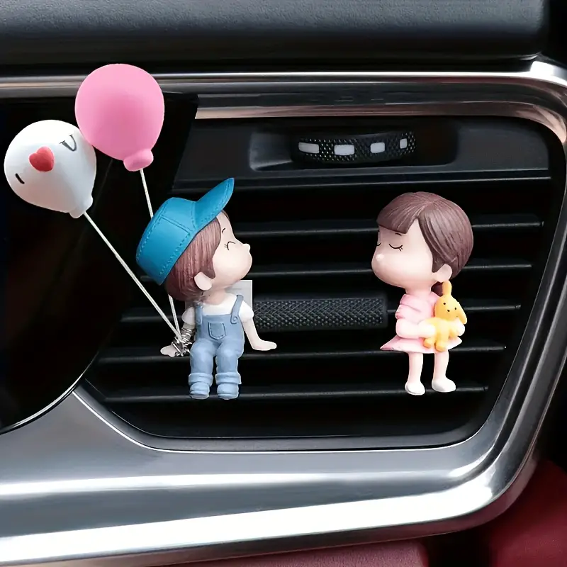 Cute Car Decoration Cartoon Couples Action Figure - Temu