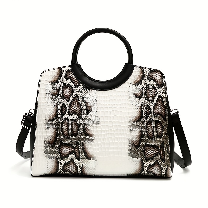 Black and white snakeskin cheap handbag