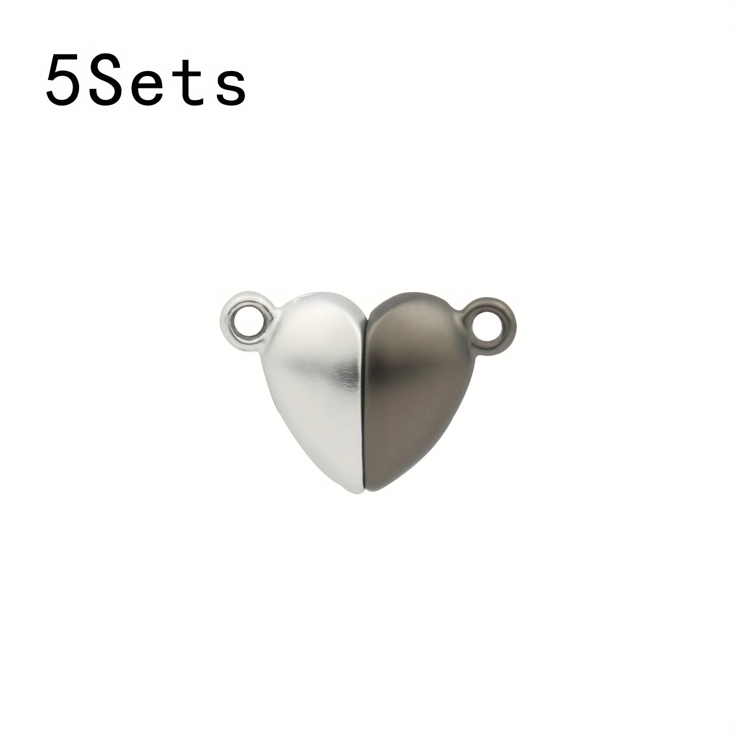 5Set Love Heart Shaped Strong Magnetic Connected Clasps Beads Charms End  Caps for DIY Couple Bracakings Leather Bracelet Jewelry