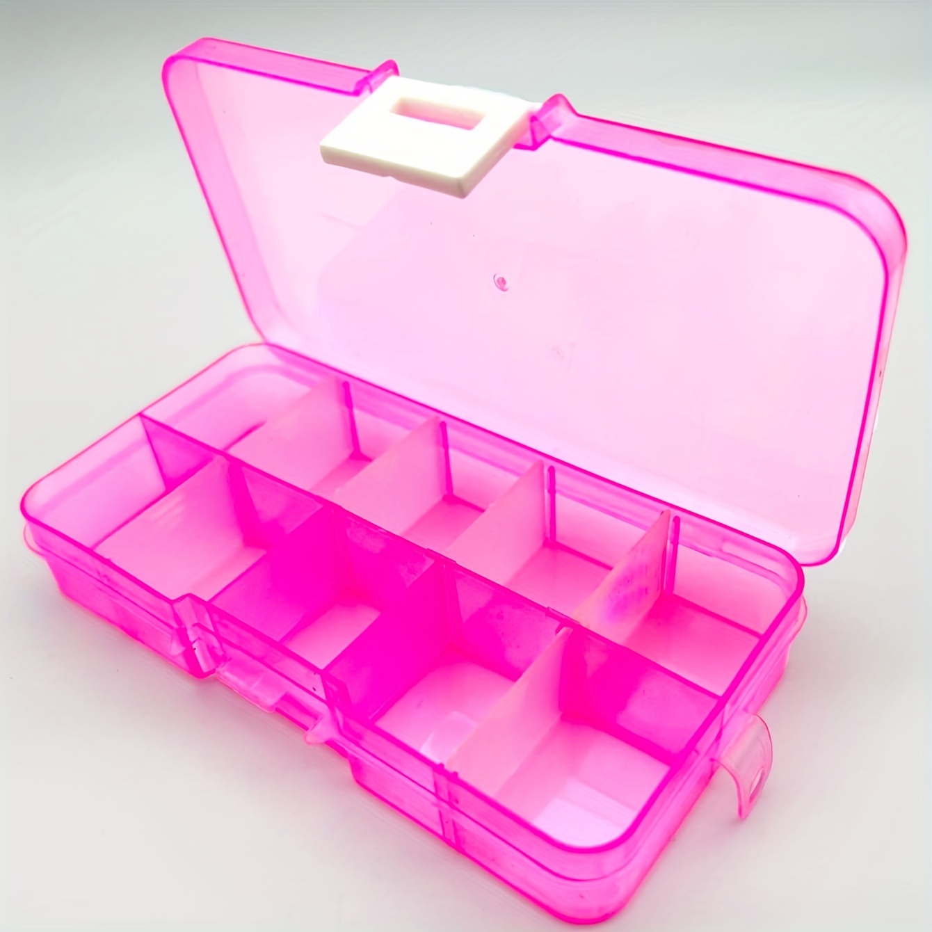 Portable Plastic Jewelry Box With Compartments Storage