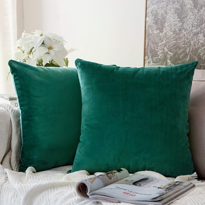 Green pillow covers, 18x18 inch (45cm),Set of 2