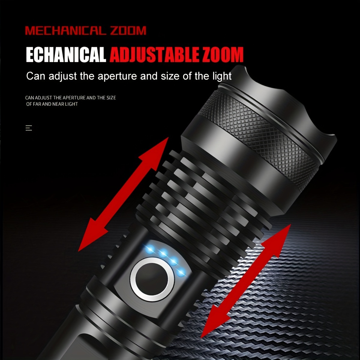 Yizhet Torcia LED Ricaricabile, 2 Pezzi Torcia 1000 Lumens Alta Potenza,  Torce Elettrica 4 Modalità Regolabile, Torcia Portatile Zoomabile &  Impermeabile per Emergenza, Campeggio, Ciclismo : : Fai da te