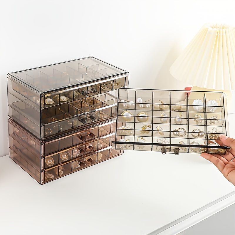Exquisite 3 layer Plastic Jewelry Storage Box Multi grid - Temu