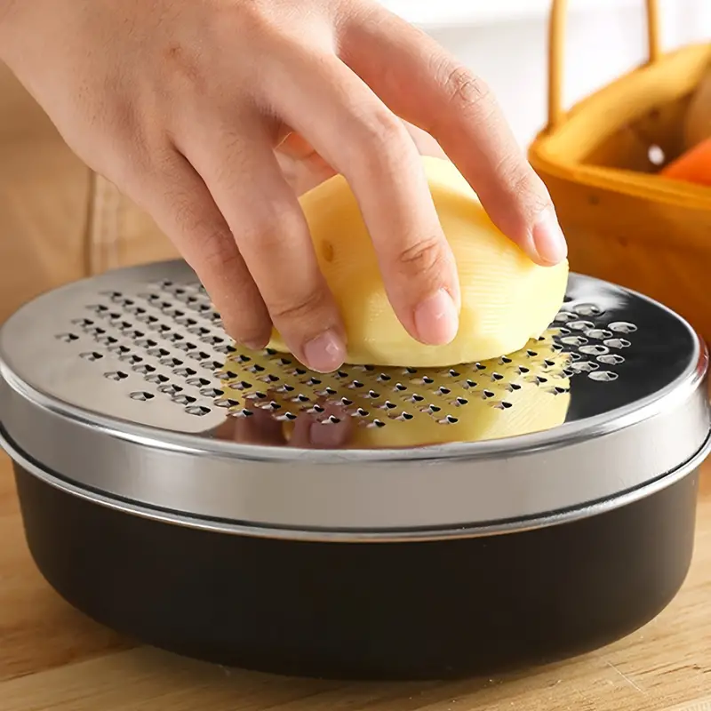 1pc Double-Sided Cheese Grater with Food Storage Container and Lid -  Efficiently Grate Fruits and Vegetables for Easy Preparation