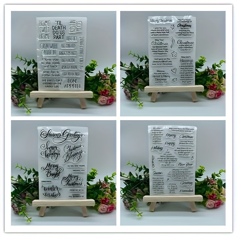 One Piece Classic Merry Christmas English Word Graphic Clear Stamp Quote  For Holiday Cards Scrapbooking - Temu
