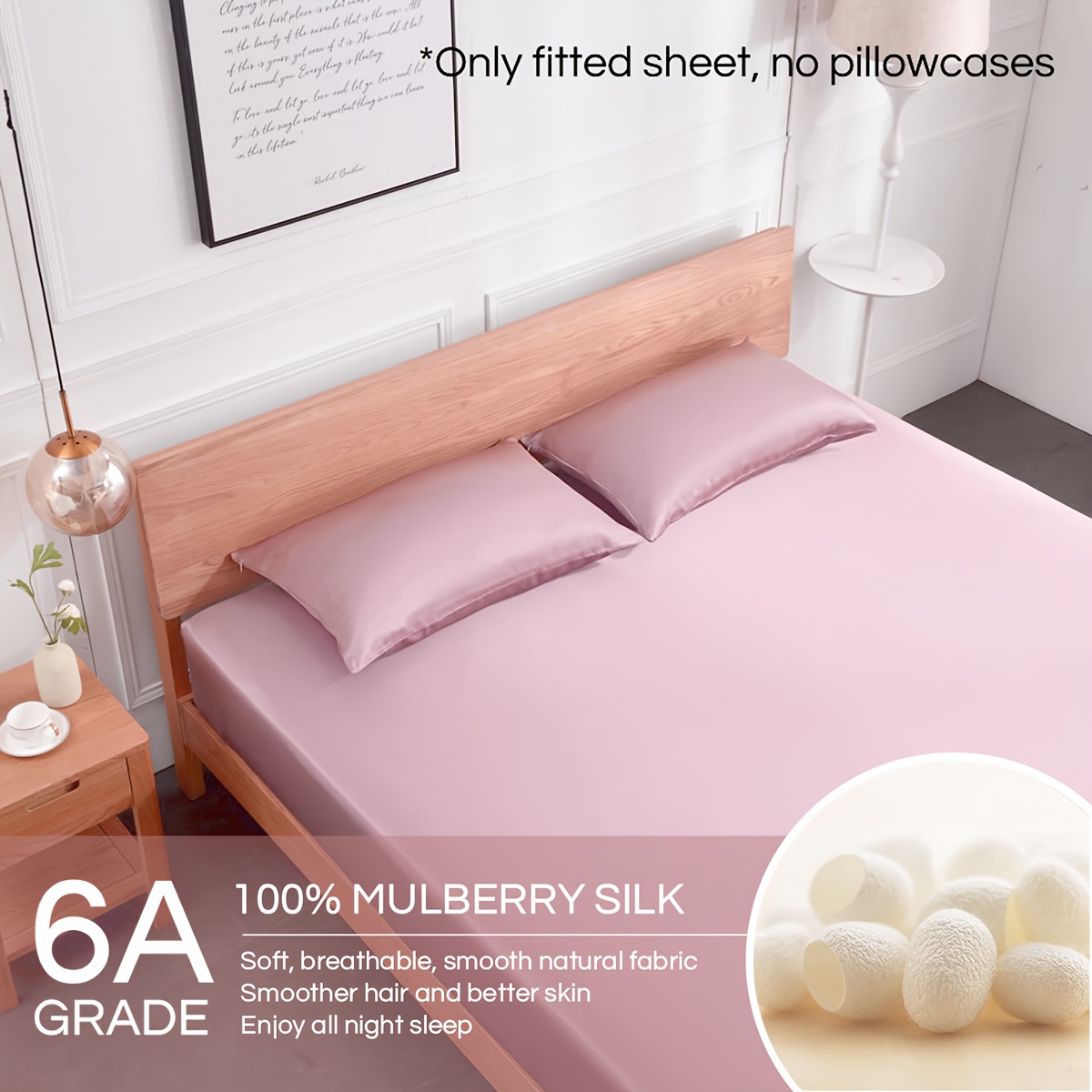 Mulberry silk fitted sheets from natural silk
