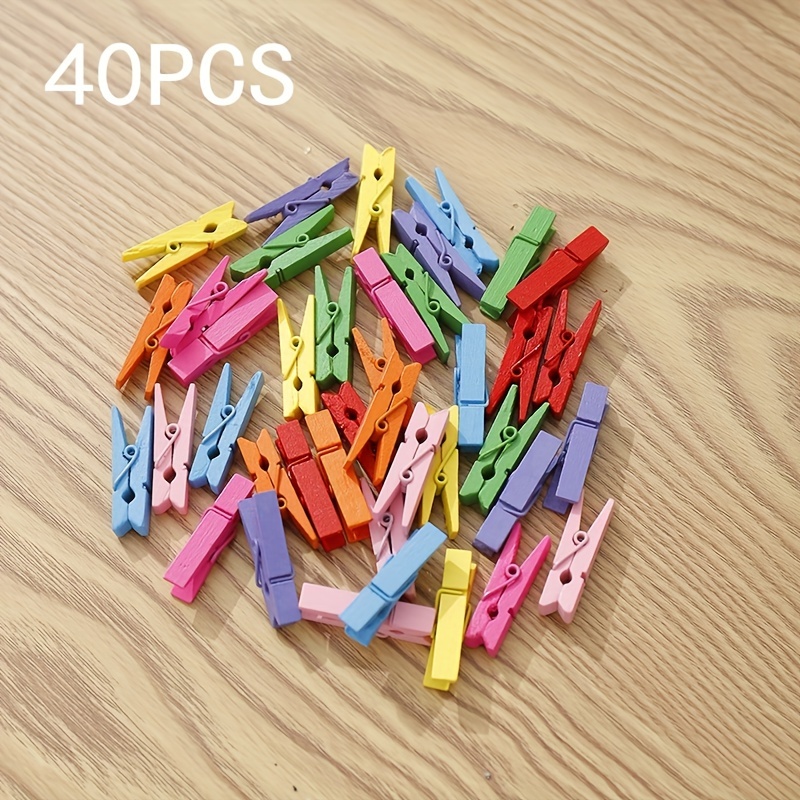 Colorful Small Clothes Pins Photos String Display With Clips - Temu