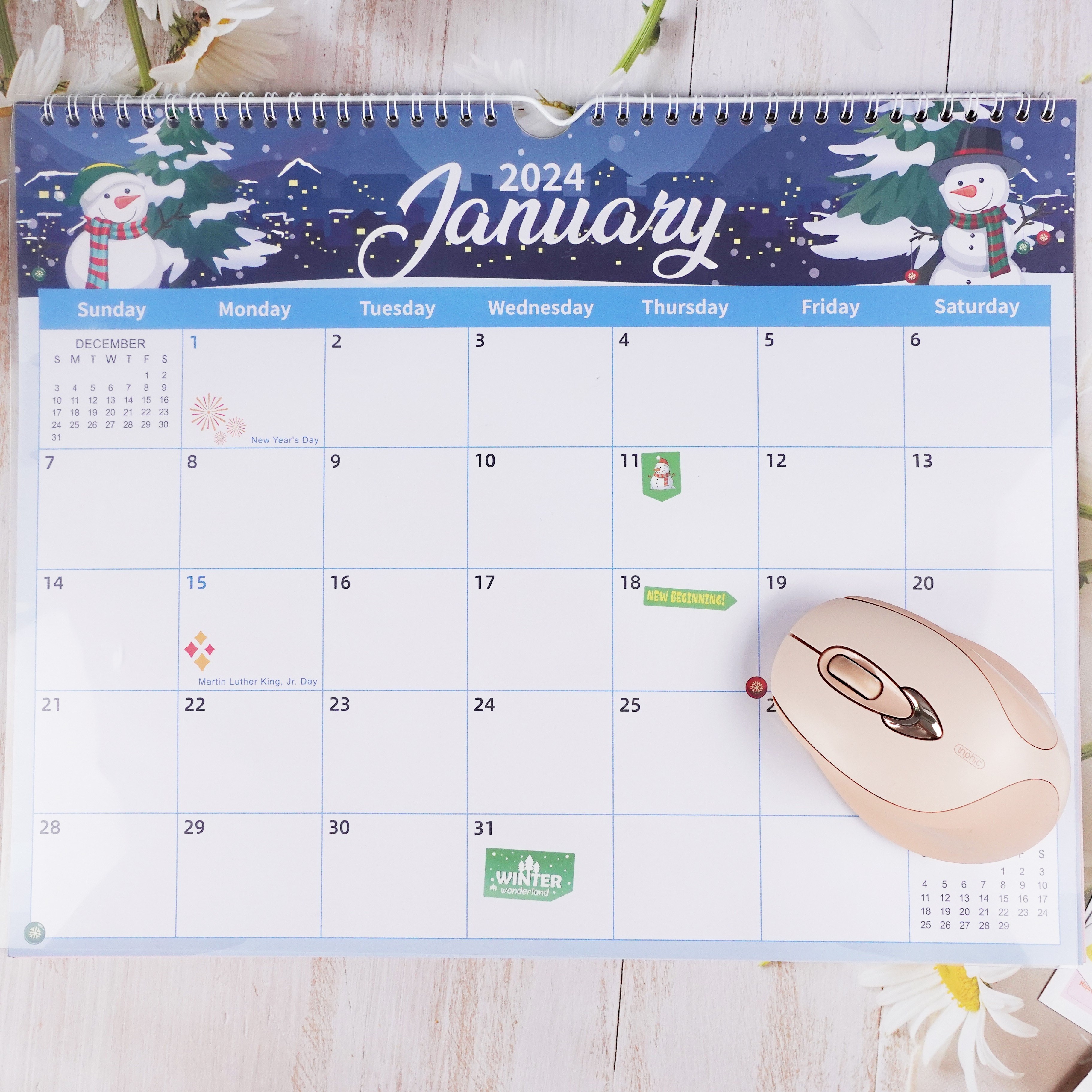 Jan Dec 2024 Calendar Book Yearly Wall Calendar Stickers Temu