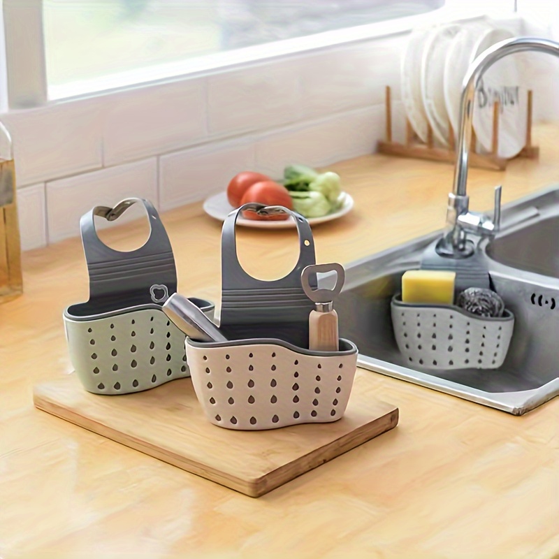 

1/3pcs Adjustable Sink Storage Holder With Soap Sponge Dishcloth Shelf, Hanging Drain Basket Bag For Kitchen Accessories, Maximize Your Kitchen Storage