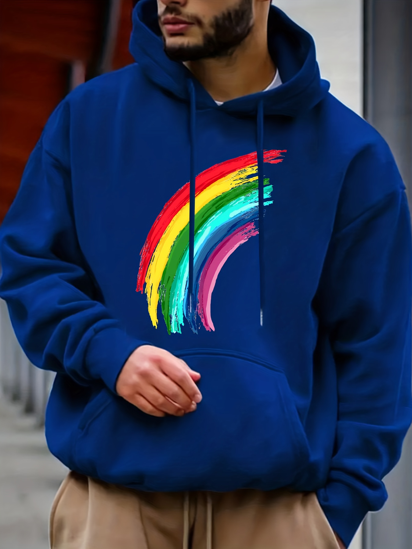 Rainbow Print Hoodie, Hoodies For Men, Men's Casual Graphic Design Pullover  Hooded Sweatshirt With Kangaroo Pocket For Winter Autumn, As Gifts For  Pride Month Lgbt - Temu