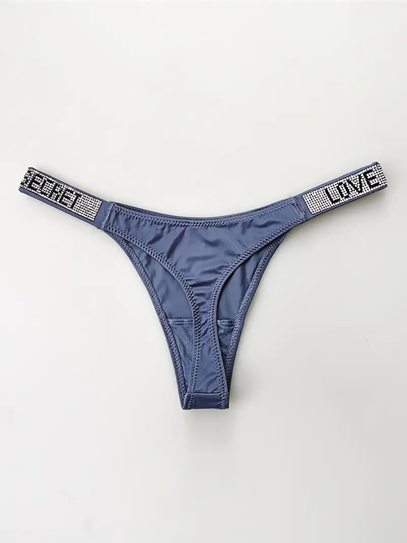 Thong With Crystal Letters