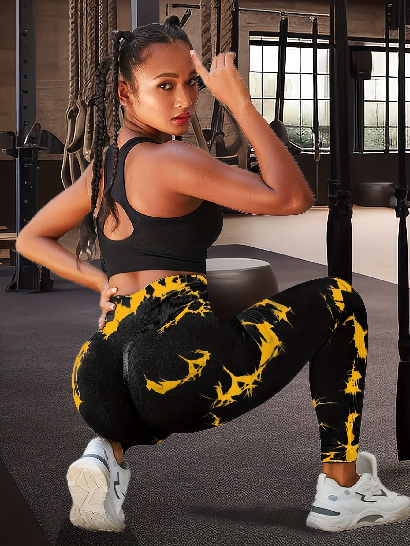 YUEBAOBEI High Waist Tie Dye Yoga Pants for Women, Butt Lifting Stretchy  Tummy Control Workout Leggings Stretch Tights Leggings Fitness Running  Gym,F,XL : : Fashion