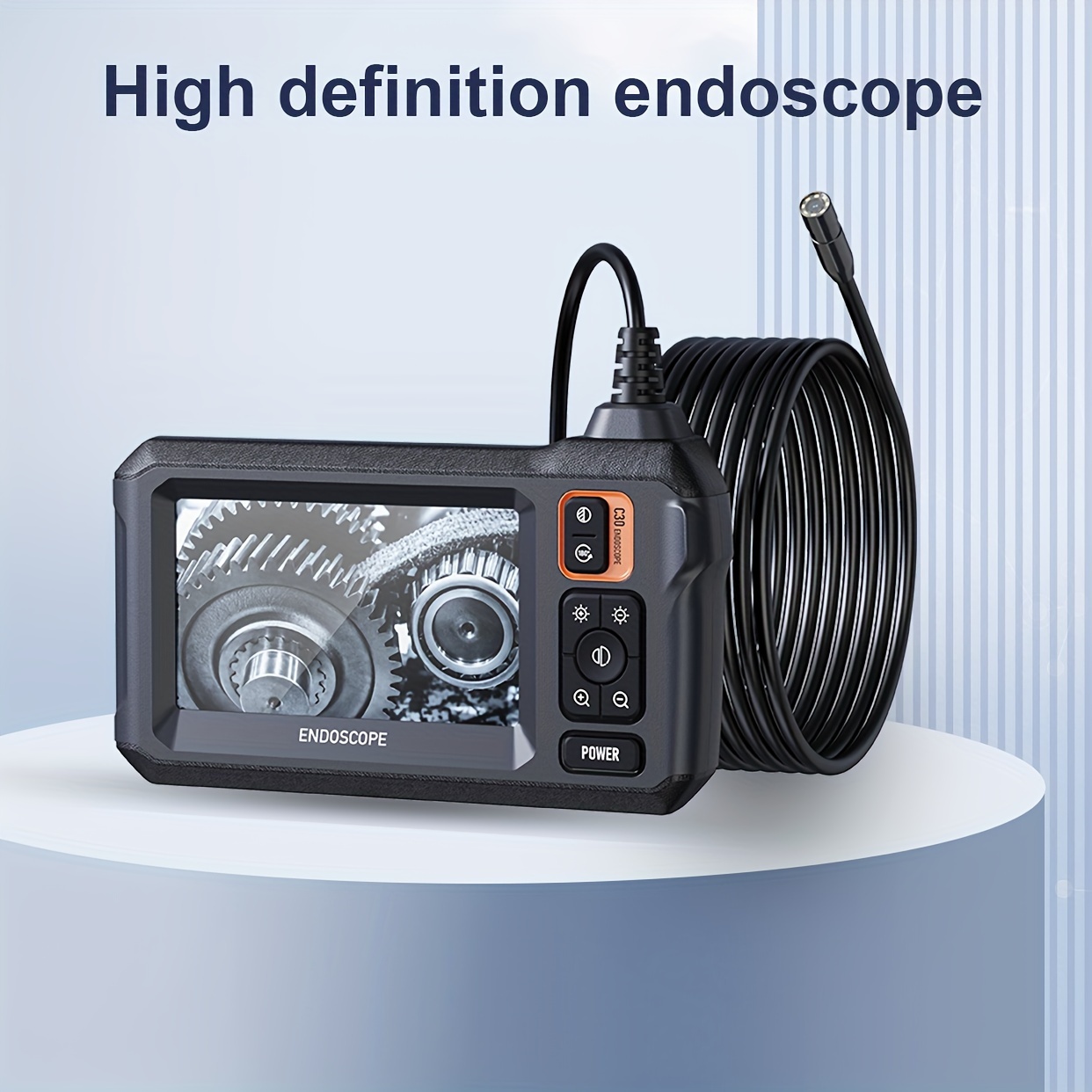 2M 5M 10M HD Endoscope Camera IP67 8mm Len 4.3 LCD Screen Borescope 1080p  Inspection Camera 2600 mAh 8 LED Screen Endoscope