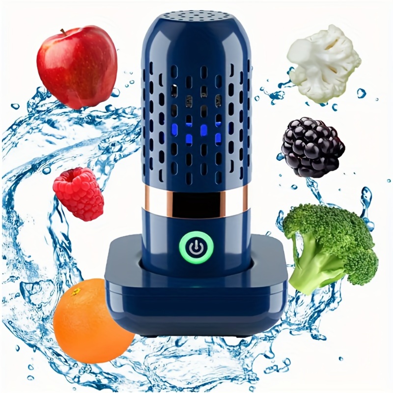 Dual-Core Fruit and Vegetable Washing Machine, Portable USB Rechargeable  Fruit and Vegetable Cleaner, Fully Automatic Wireless Food Purifier for
