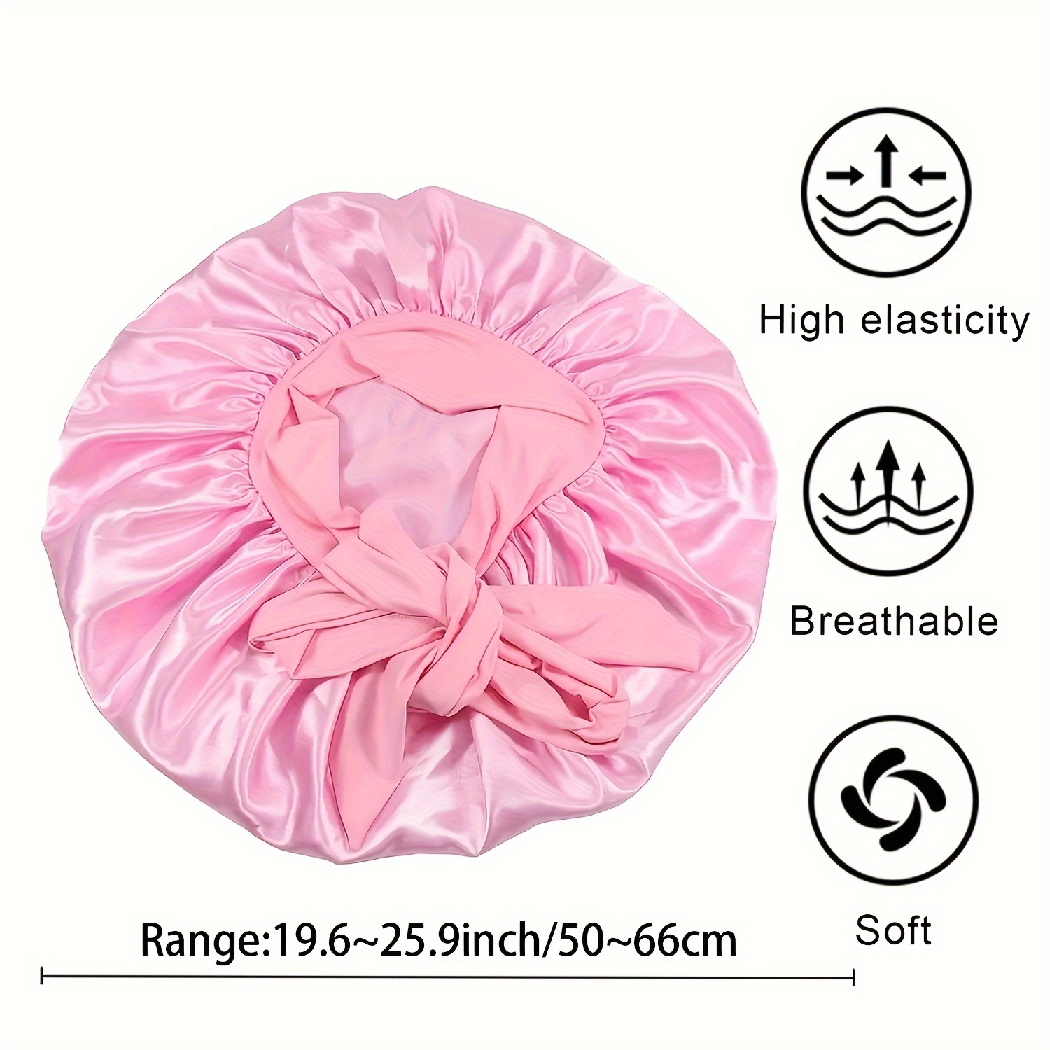 Gorro reversible de satén de seda para dormir, gorra grande ajustable de  satén de seda para el cabello para mujeres y cabello rizado (rojo)