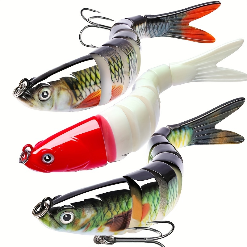 

1pc Artificial Bionic Wobbler Fishing Lure, Slow Sinking Simulation Multi Sections Hard Bait, Fishing Gear For Freshwater Saltwater