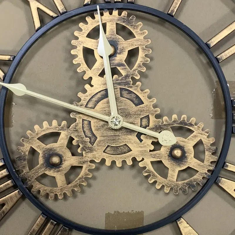 Retro Wall Clock Non Ticking Vintage Gear Clock For Home - Temu