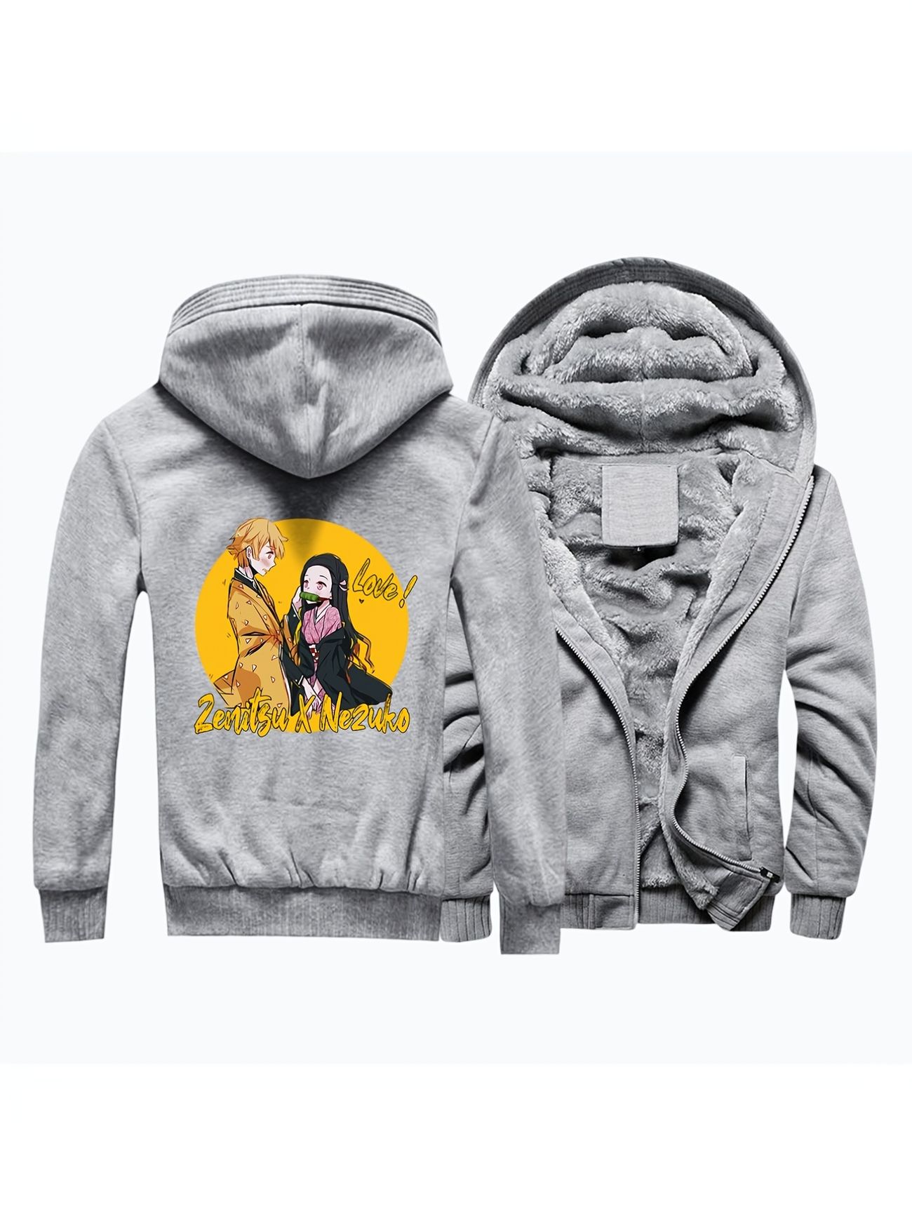 Cartoon Anime Pattern Men's Loose Fleece Hoodies Comfortable Zip Up Jackets  For Winter | Shop Now For Limited-time Deals | Temu Canada