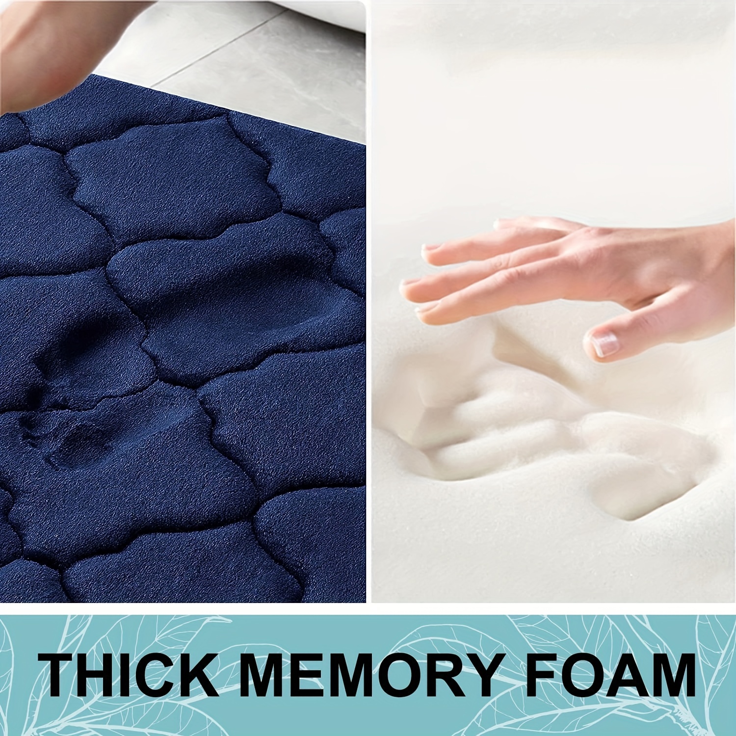 Navy Blue Bathroom Door Mats, Coral Velvet Floor Mats, Memory Foam Bath Mat,  Ultra Soft Non Slip And Absorbent - Temu