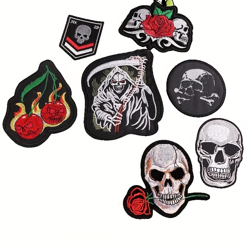 Embroidery Label Embroidery Stickers Skull Ghost Clothing - Temu