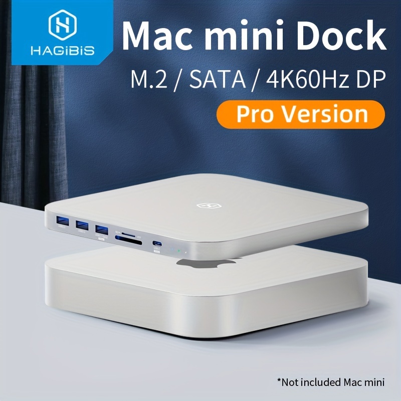  USB-C Hub with Hard Drive Enclosure, Hagibis Type-C Docking  Station & Stand for Mac Mini M2, Mac Studio M1 Max Ultra with SATA, USB  3.0, SD/TF Card Reader and USB2.0 for