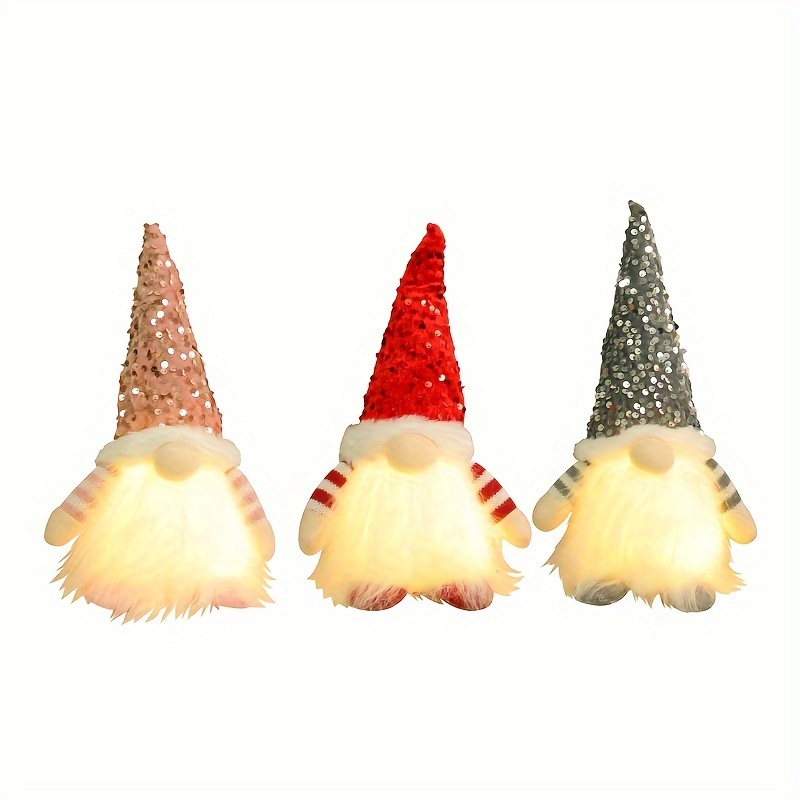 Light Up Christmas Gnomes 3PCS, Christmas Decorations, Handmade