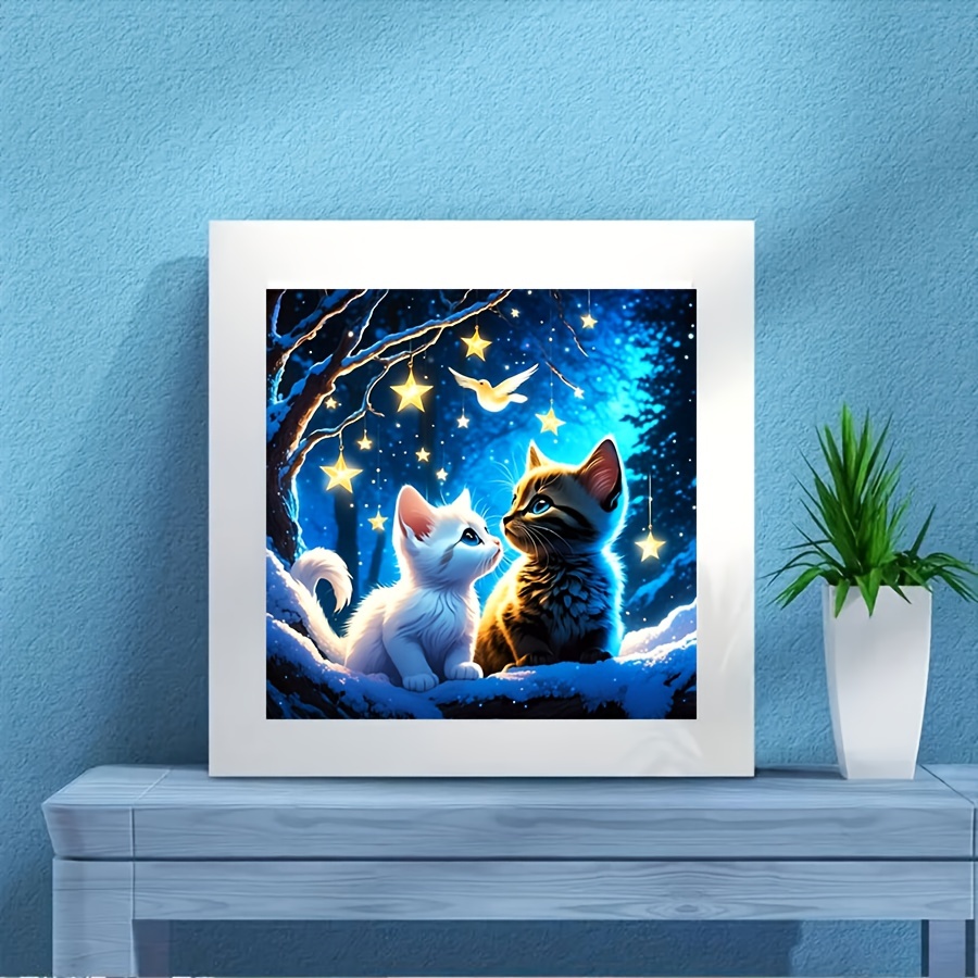 1 Pieza Kit Pintura Diamantes Fantasía Diseño Gato Colorido - Temu