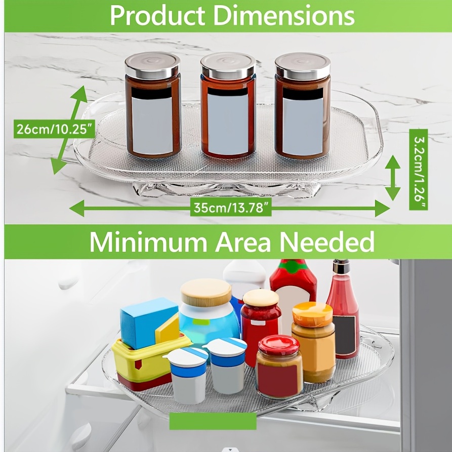 Cheap 1Pcs Refrigerator Plastic Organizer Tray Clear Countertop Condiment  Storage Rack For Kitchen Pantry Dining Table