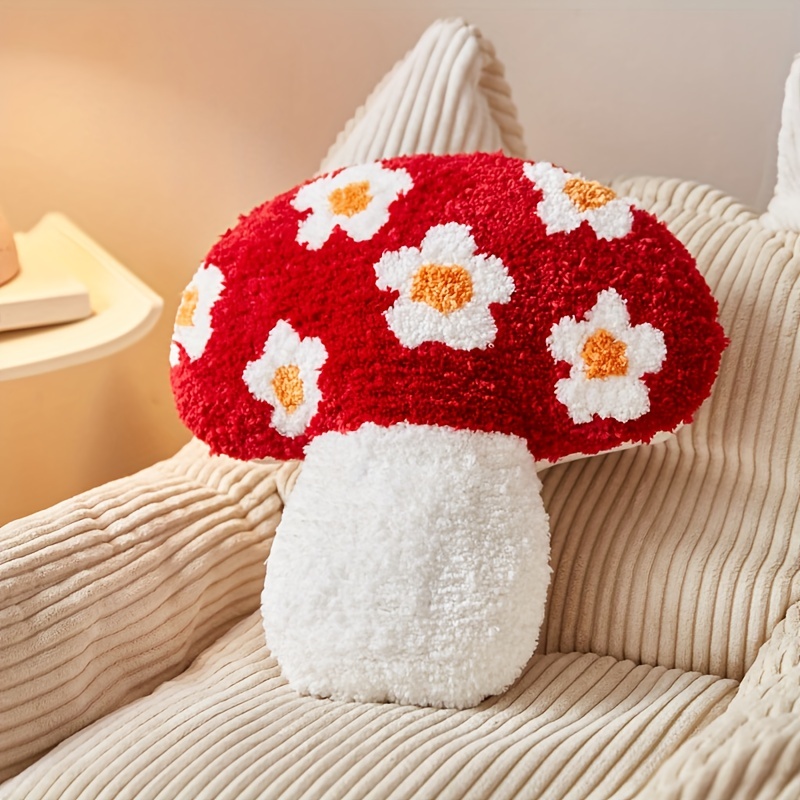 Mushroom Plush Toy Soft Throw Pillow Squish Kawaii Cute Plushies Doll  Stuffed Animal Toy Gift for Kids Girls Valentine's Day Gift